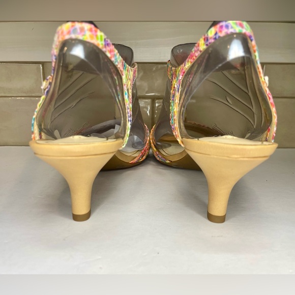 Alex Marie NIB Lanelle multi color t-strap kitten heel sandals - 8M - Picture 5 of 9